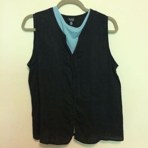 Vintage Eileen Fisher V-Neck Black Vest--Only